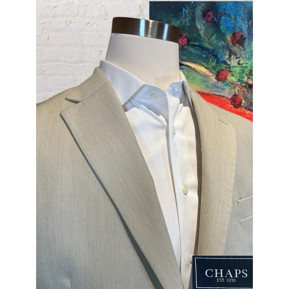 Chaps 44R Beige Light Tan Casual Blazer Sport Coat Jacket - Picture 7 of 15